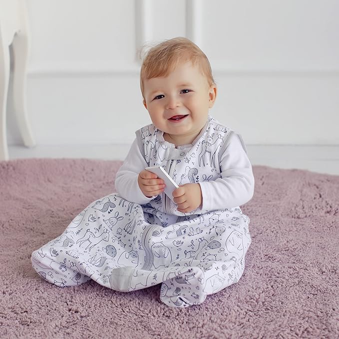 Mama Cheetah Baby Sleep Sack 2.5 TOG, Winter Baby Sleeping Bag with 2-Way Zipper, Organic Cotton Swaddle Transition Wearable Blanket for Boy Girl Infant Toddler, 0-6 Months