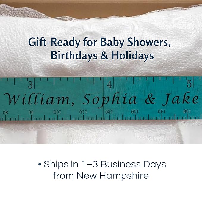 Personalized Wooden Growth Chart for Kids – Wall Height Ruler for Child Growth Tracking – Wooden Height Chart for Boys & Girls, Nursery & Home Decor Multiple Sizes & Colors