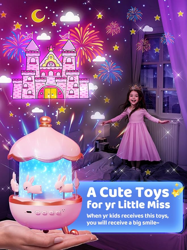 Sound Machine Baby Night Light Projector, 10 White Noise | 21 Colors | 15 Films Toddler Night Light for Kids, Remote Control Baby White Noise Machine, Unicorn Toys for Girls