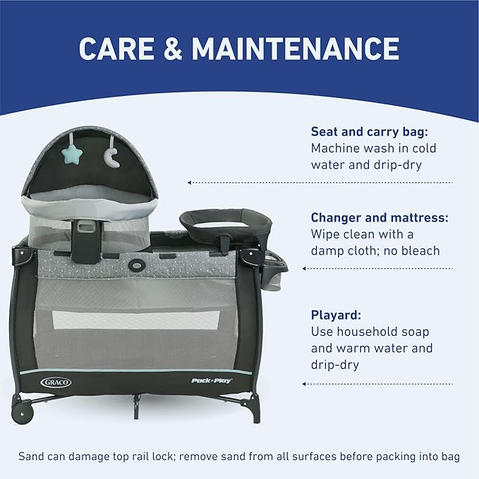 Graco Pack n Play Travel Dome DLX Playard, Astin with Portable Bassinet and Integrated Storage Organizer