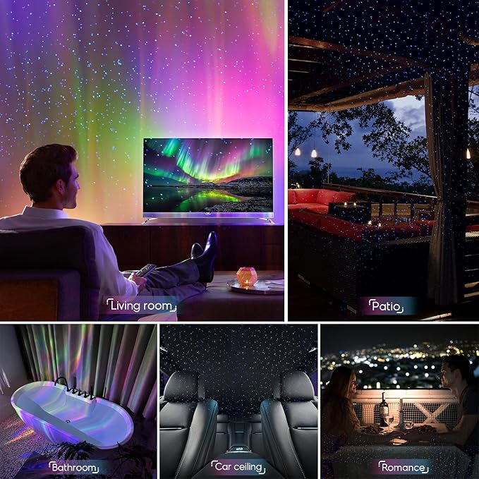 Rossetta Galaxy Projector, Star Projector LED Lights for Bedroom, Outdoor Lighting Projector, Starry Night Light with White Noise and Bluetooth Speaker, Gifts for Kids Adults Christmas, Birthdays