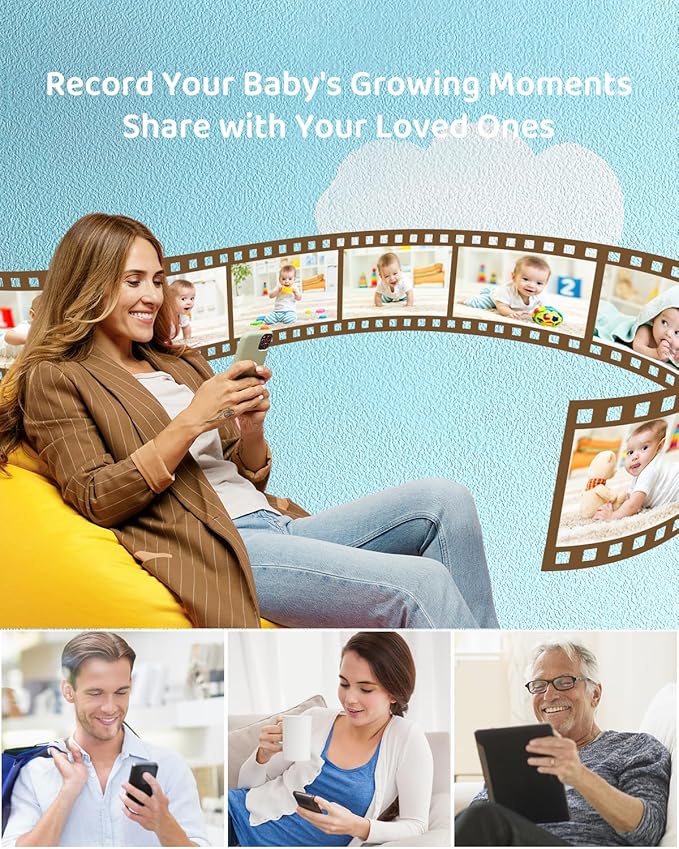 ARENTI Upgraded Baby Monitor with 2 Cameras, 4MP 2.4G&5G WiFi Baby Camera Monitor, Infrared Night Vision, Night Light, 2-Way Audio, Cry&Motion Detection, Temp&Humidity Sensor, App Control