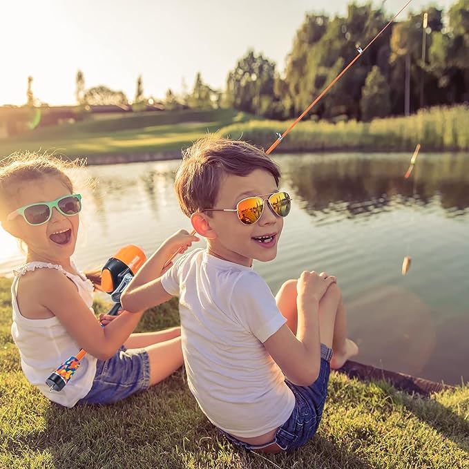 Kids Fishing Pole Kit Set,Portable Telescopic Fishing Rod and Reel Combo Full Kits for Boys, Girls, Beginner, Youth