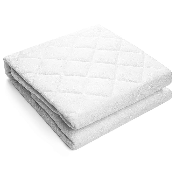 Organic Bamboo from Viscose Fitted Crib Mattress Protector Pad by Baby&Brooke – 100% Waterproof, Absorbent, Non-Toxic, Breathable Mattress Cover - (52"x 28"x 8")