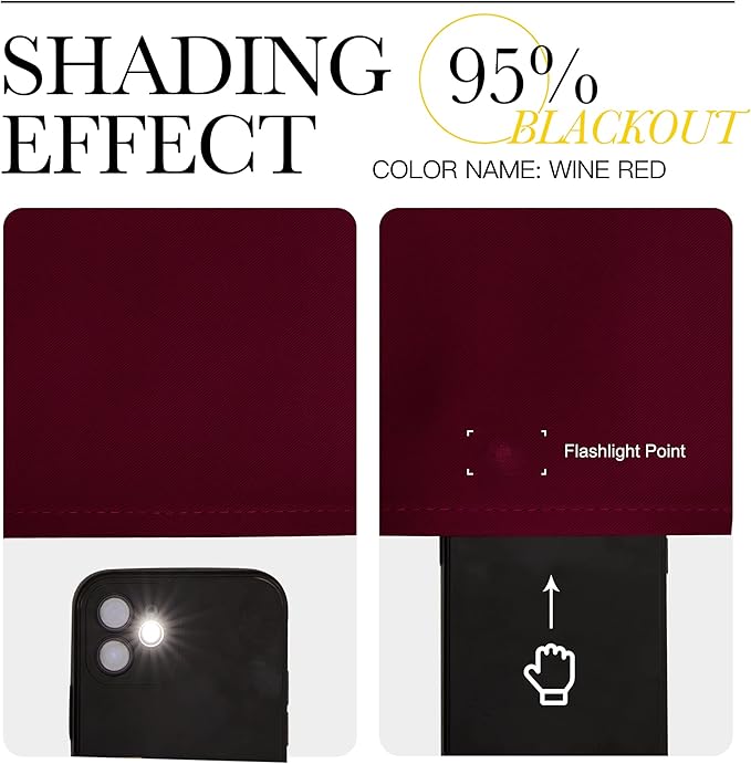 NICETOWN 84 inches Bedroom Curtains Panels - Functional Blackout Curtains/Panels for Bedroom, Thermal Insulated, Privacy Assured (Set of 2, 52 x 84 inches, Wine Red)