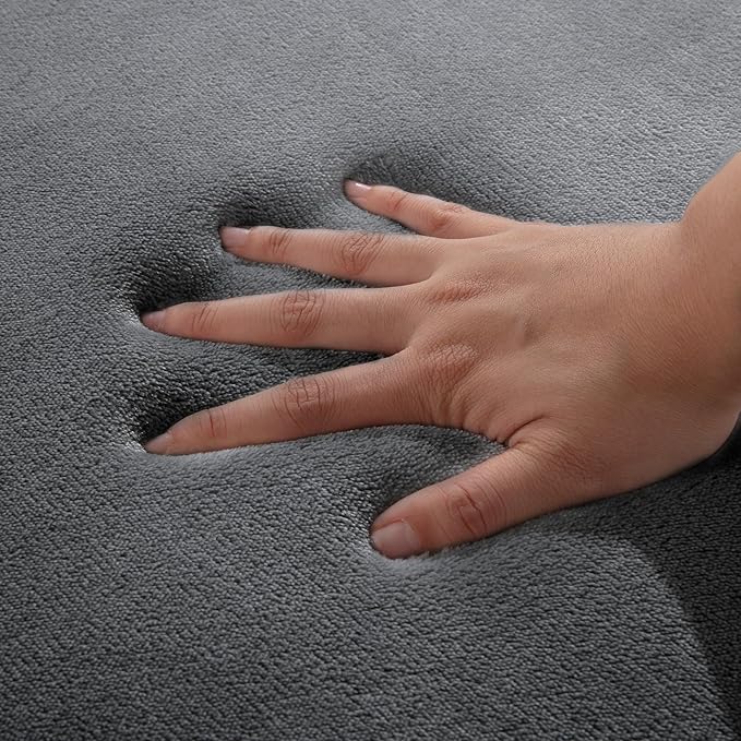 BALAPET Thick Memory Foam 50x50 Play Mat for Playpen, Super Soft Velvet Portable Baby Playpen Mat for Kids Toddler Crawling and Play, Non-Slip Bottom Playmat, Dark Grey