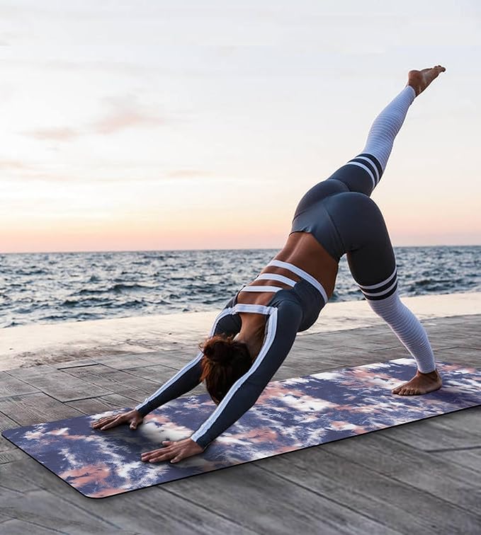 Non Slip Yoga Mat TPE Workout Mat for Men Women, Thick Workout Mat with Carrying Strap, Fitness Mats for Exercise, Yoga, Fitness, Pilates, Floor Workouts (72" x 24" x 6mm)