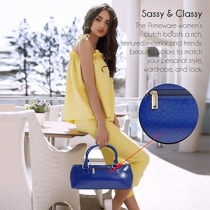 Wine Clutch Bag (Thermal Insulated) Trendy Women’s Carry Tote | Holds Red & White 750mL Bottles | Trendy Fashion | Incl. Portable Waiter-Style Corkscrew (Blue Burmese)