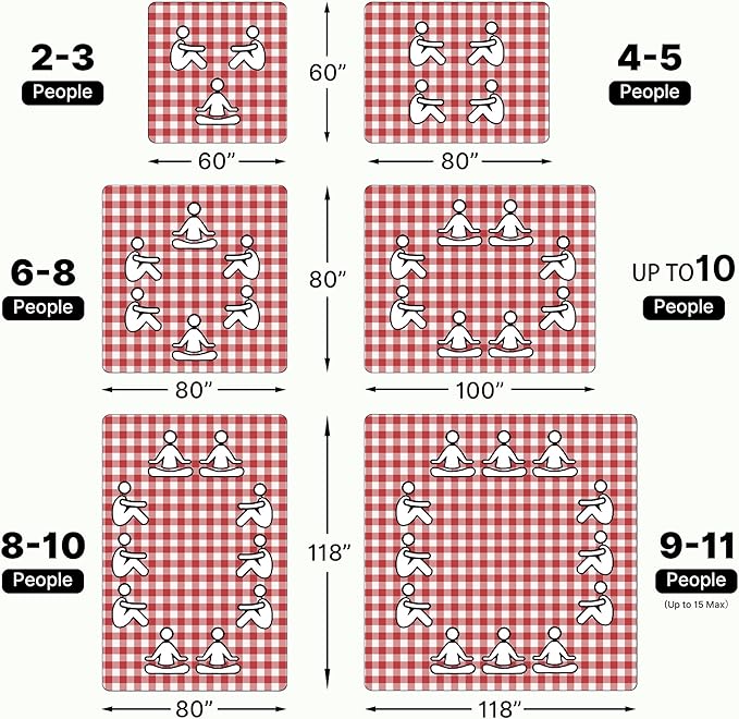 TigeJoy Extra Large Picnic Blanket Waterproof Foldable 60''x80'', Outdoor Picnic Mat Beach Blanket Sandproof for Park, Grass, Travel, Hiking, Camping Essentials, Gingham Picnic Blanket