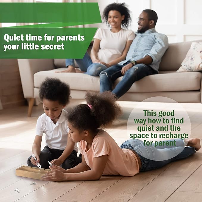 Panda Brothers Montessori Screwdriver Board Set - Wooden Montessori Toys for 4 Year Old Kids and Toddlers, Sensory Bin, Fine Motor Skills, STEM Toys