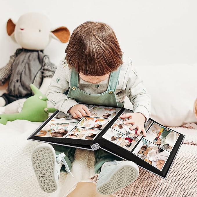 Popotop Photo Album 4x6 600 Pockets for Wedding Gifts,Linen Hardcover Picture Albums for Family Anniversary Baby Vacation Pictures