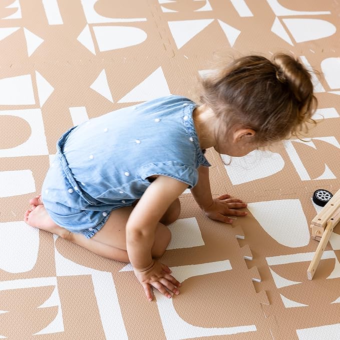 Lillefolk Baby Play Mat for Floor – 6x6ft Terracotta | Soft Non Toxic Premium EVA Foam Tiles for Tummy Time, Crawling & Playroom – Waterproof Interlocking Floor Mat for Babies & Toddlers (9 Tiles)