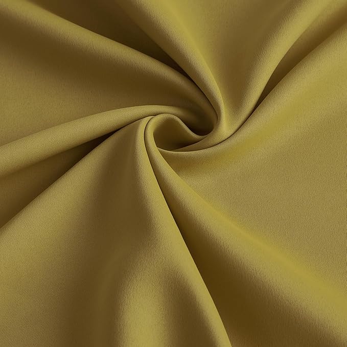 KEQIAOSUOCAI Yellow Pinch Pleated Curtains 96 Inch Length 2 Panels Set Noise Cancelling Window Drapes for Nursery Bedroom Living Room 40x96