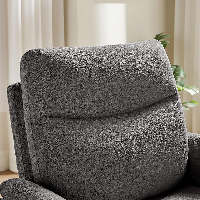 Power Recliner Chair Swivel Glider, Electric Rocking Recliner Chairs with USB and Type-C Ports, Nursery Chair Recliner for Office, Living Room, Bedroom(Dark Gray)