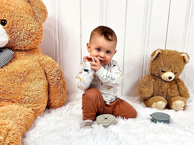 Snack Cups for Toddlers, Baby Snack Containers,Silicone Toddler Snack Cups No Spill, Food Catcher with Lid & Bucket-like Handle, BPA Free & Dishwasher Safe, 9 Ounce Milieu