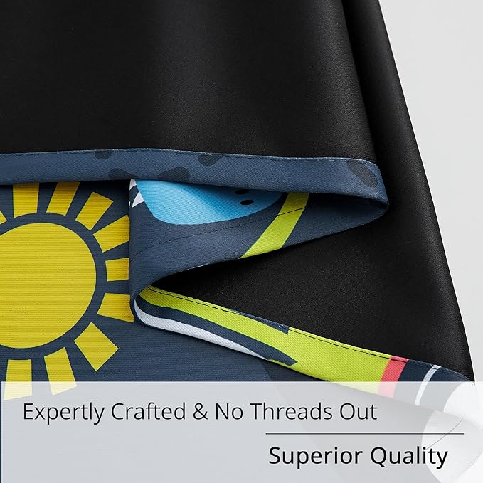 Kids Dinosaur Blackout Curtains - 2 Panels, Each W52*L63 with 100% Blackout, Thermal Insulated, and Noise Reducing, Perfect for Kids Room, Bedroom, Nursery