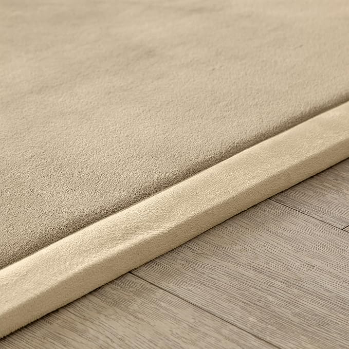 Loartee Coral Velvet Crawling Rugs & Play Mat (6.0'x 6'8", Brown) for Toddler Children & Yoga Exercise