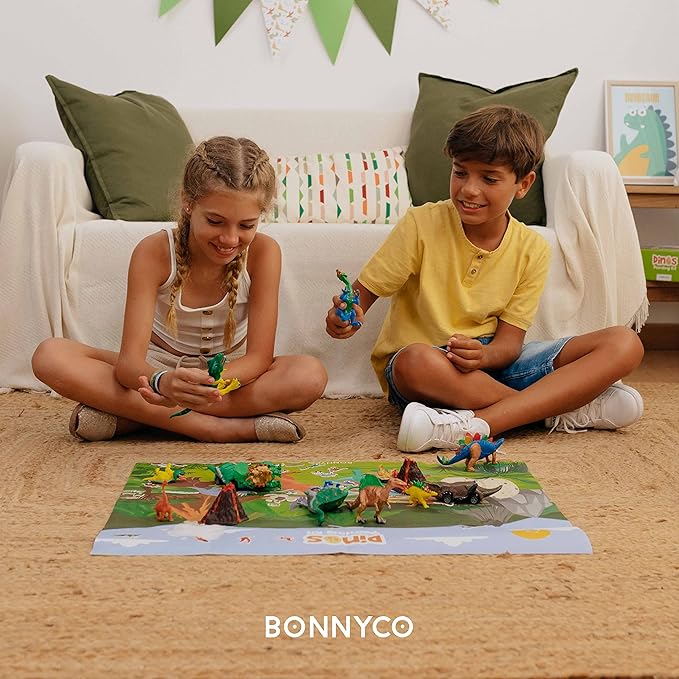BONNYCO Dinosaur Toys for Kids Painting Kit 16 Figurines Kids Crafts Kits with Glow in The Dark Toys & Gifts for Boys 3 4 5 6 7 8 9 10 Years Old | Dinosaur Gifts Arts and Crafts Birthday Christmas