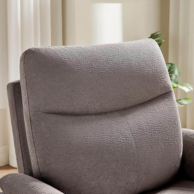 Power Recliner Chair Swivel Glider, Electric Rocking Recliner Chairs with USB and Type-C Ports, Nursery Chair Recliner for Living Room, Bedroom, Apartment(Light Brown)