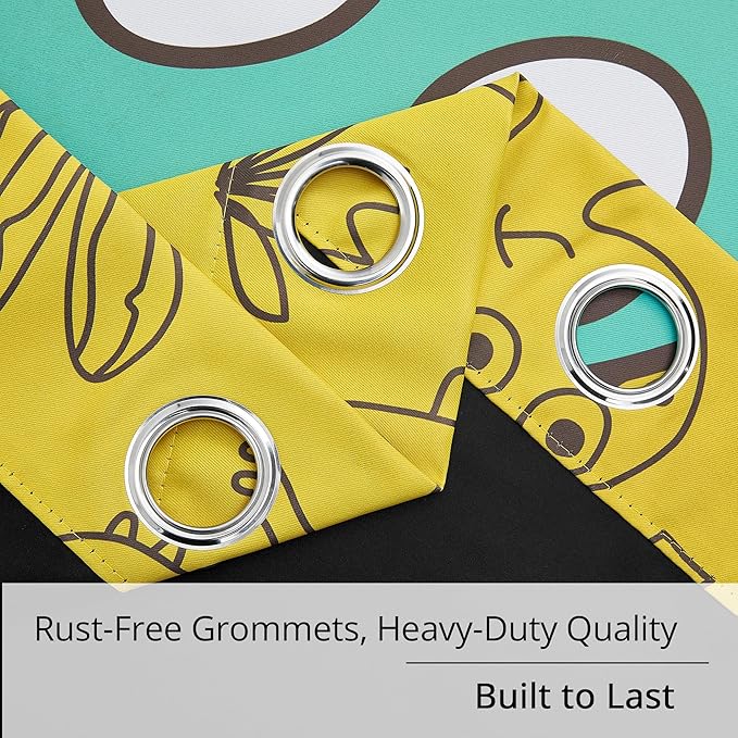 Dinosaur Blackout Curtains for Kids Room - 2 Panels, Each W52×L84, 100% Blackout, Thermal Insulated, Noise Reducing, Perfect for Kids Room and Nersury