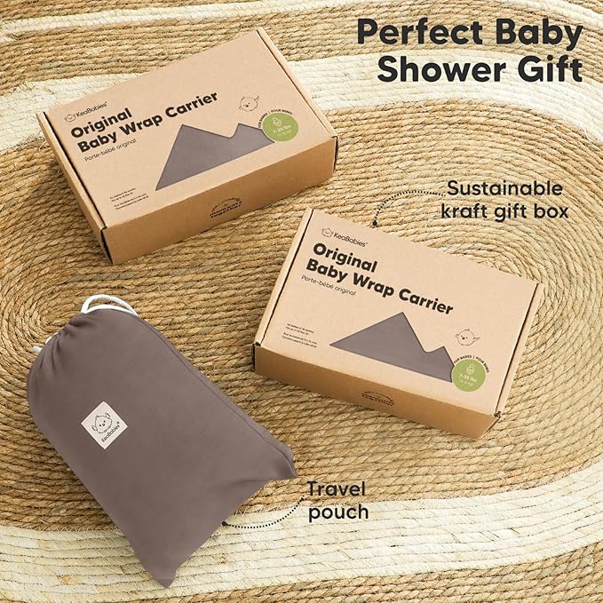 KeaBabies Baby Wrap Carrier - All in 1 Original Baby Carrier Newborn to Toddler Sling, Easy to Wear, Hands Free Bonding, Lightweight, Breathable Infant Wraps (Copper Gray)