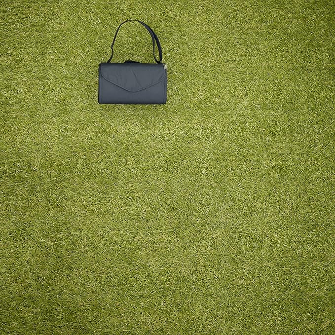 Little Unicorn 5'x5' Outdoor Family Picnic & Beach Blanket | Durable & Water-Resistant Fabric | Compact Fold & Easily Wipes Clean | Zipper Pocket (Navy Plaid)