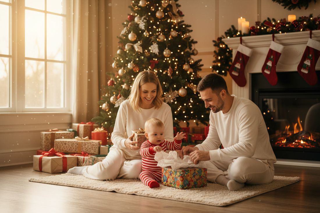 Enjoying Baby's First Christmas Morning