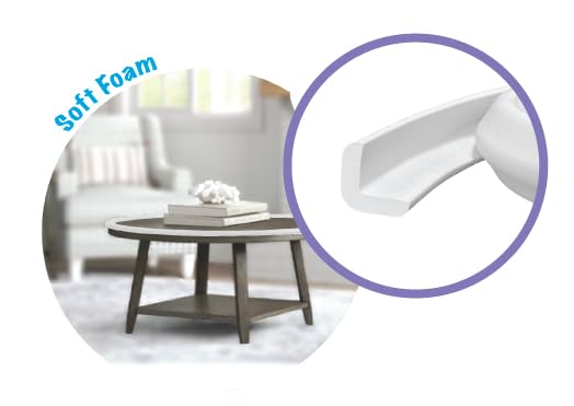 Kidkusion Baby Proof Edge Guards for Safety | Made in The USA | 40 Feet | Off White | Edge Protectors for Furniture, Tables, Fireplaces | Heavy Duty Tape Included