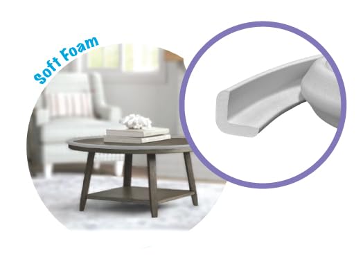 Kidkusion Baby Proof Edge Guards for Safety | Made in The USA | 12 Feet | Soft Gray | Edge Protectors for Furniture, Tables, Fireplaces | Heavy Duty Tape Included