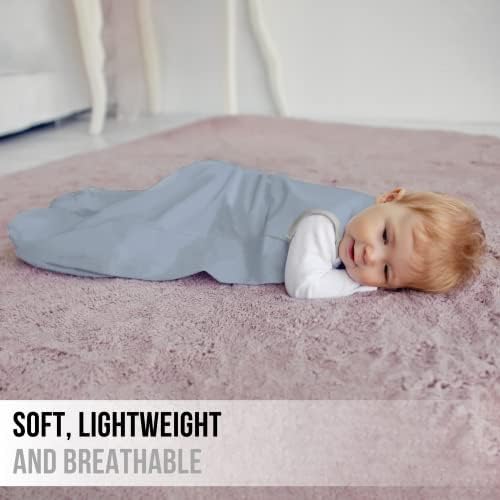 Baby Sleep Sack 1.0 TOG, Organic Cotton Baby Wearable Blanket with Two-Way Zipper, Swaddle Transition Baby Sleeping Bag, All-Season Sleep Sack for Newborn Infant Toddler Boy Girl, 0-6 Months, 1-Pack