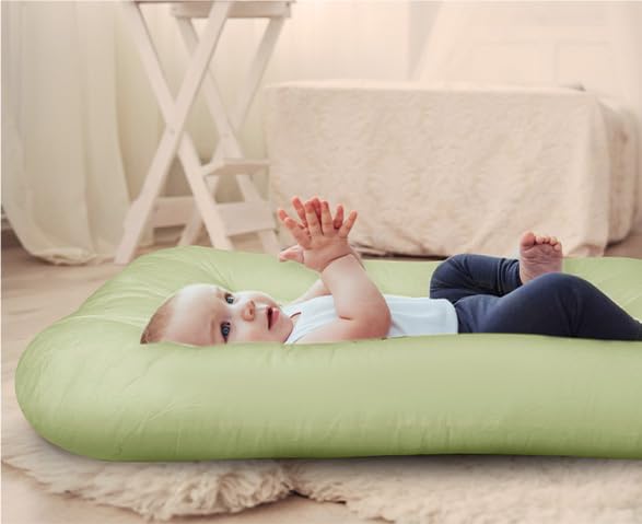 Baby Lounger for Newborn 0-18 Months, Bionic Design Infant Floor Seats & Loungers for Home and Travel, Soft Organic Cotton Baby Lounger, Newborn Babies Shower Gifts