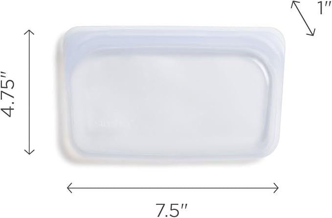 Stasher Premium Silicone Reusable Food Storage Snack Bag, Aqua, Microwave, Sous Vide, Dishwasher, Oven and Freezer Safe, BPA Free, Leak-free, Eco-friendly, 12 Oz