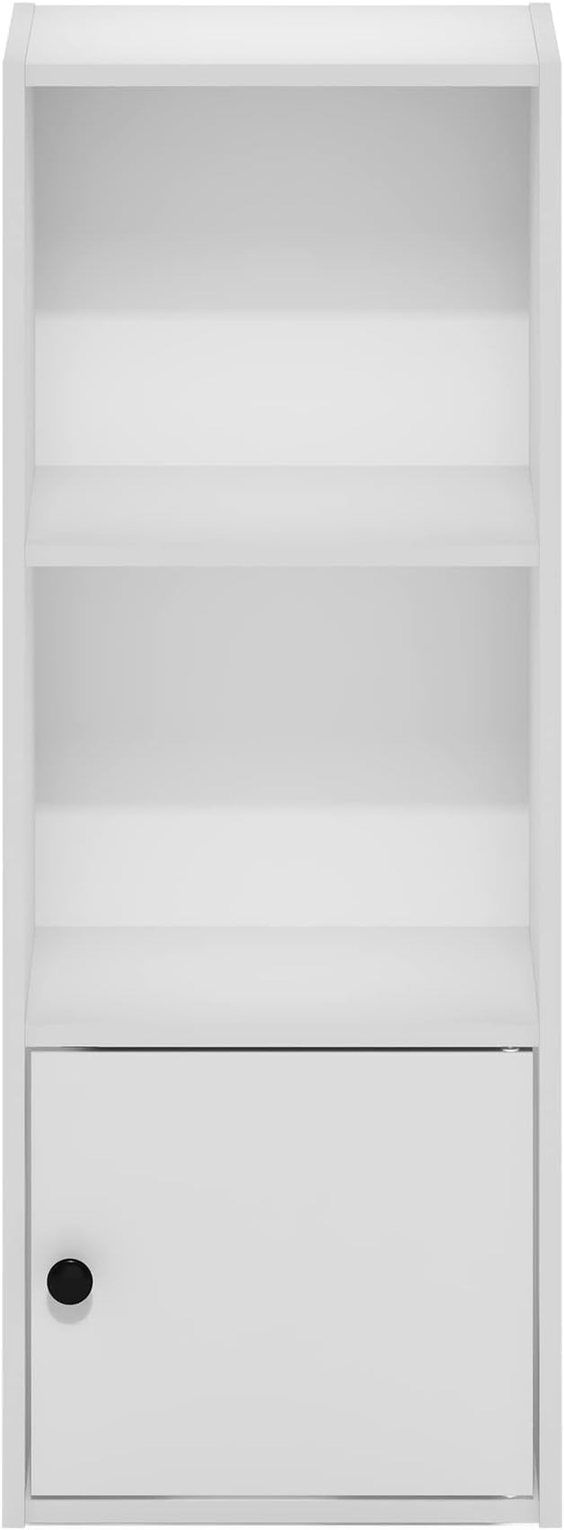 Furinno Luder Shelf Bookcase with 1 Door Storage Cabinet, White