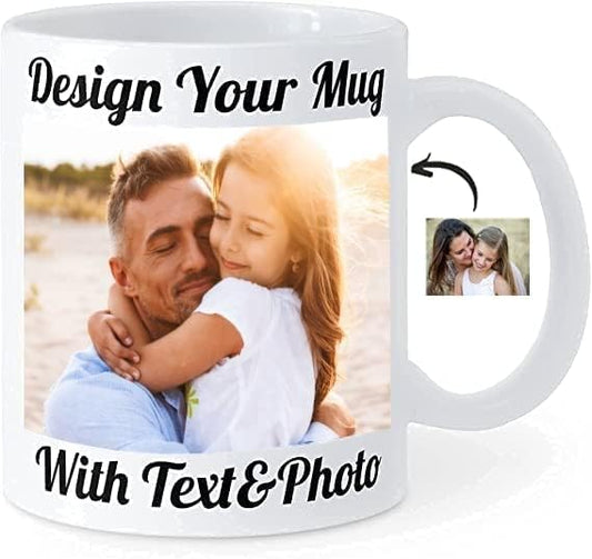 Custom Photo Coffee Mug with Your Picture and Text, Name - Personalized Gifts for Family, Girlfriend, Boyfriend, Best Friend, Birthday, Halloween, Christmas Gifts, Taza Personalizadas - 11oz White