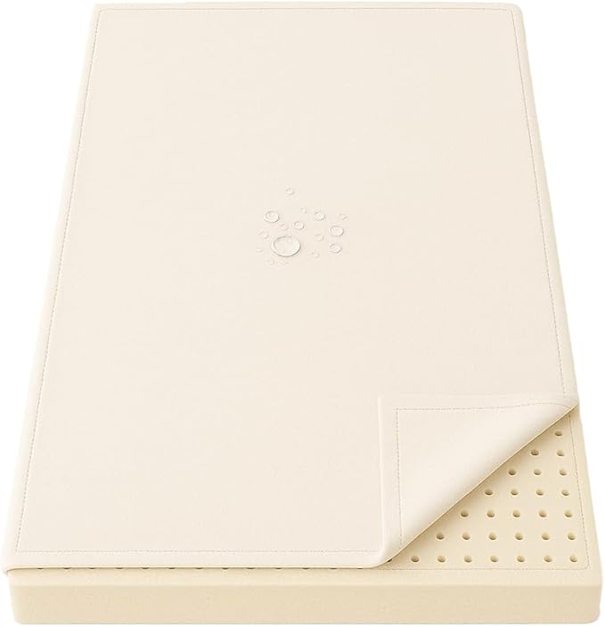 Organic Cotton Crib Mattress Protector - Water Resistant Flat Sheet Liner Pad, Skin Friendly, Chemical-Free Pure Cotton [GOTS-Certified] for Playard (38"x26") - Made in USA