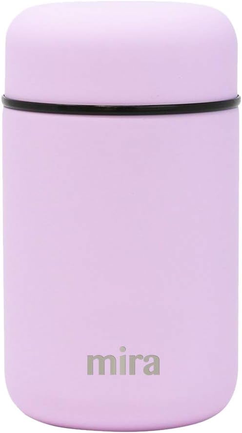 MIRA Insulated Food Jar Thermo for Hot Food & Soup, Compact Stainless Steel Vacuum Lunch Container for Meals To Go - 13.5 oz, Lilac