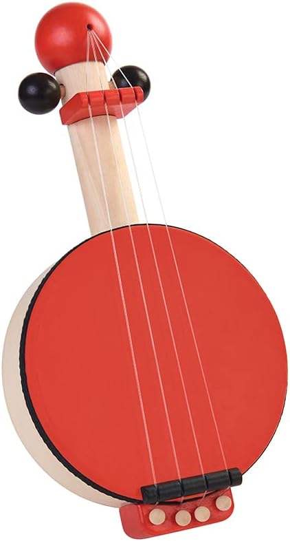 PlanToys Wooden Banjo Musical Toy Stringed Instrument (6411) | Sustainably Made from Rubberwood and Non-Toxic Paints and Dyes
