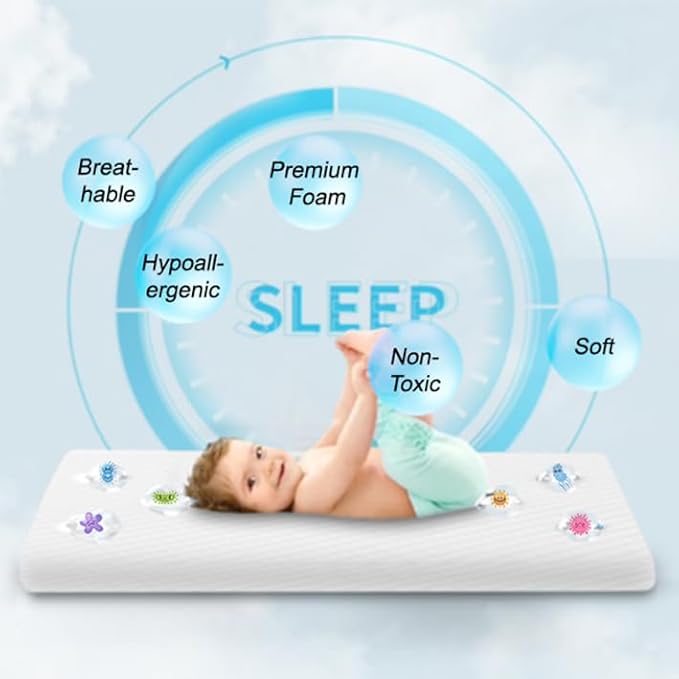Lisara Baby Bassinet Mattress Pad, 32 x 16 Dual Sided Gel Memory Foam Mattress with Waterproof, Removable and Breathable Ice Silk Cover, Fit for Dream On Me Karley & Willow BabyBassinet