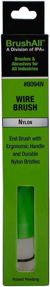 BrushAll® Wire Hand Brush with Ergonomic Handle and Tightly Packed Bristles for Kitchen, Garage, Indoor, Outdoor (Nylon) Patent Pending