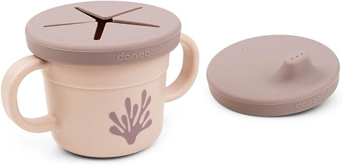 Done by Deer Foodie Spout & Snack Cup Wally Powder – Spill-Proof Toddler Cup for Snacks and Drinks – Travel-Friendly, Easy to Clean, Perfect for 6-Month-Olds