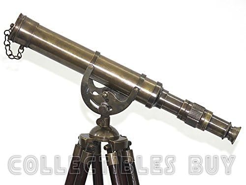 Decorative Brass Harbor Master Spyglass Telescope on Tripod – Vintage Maritime Nautical Scope for Table Office Home Decor & Collectible Navigation Gift