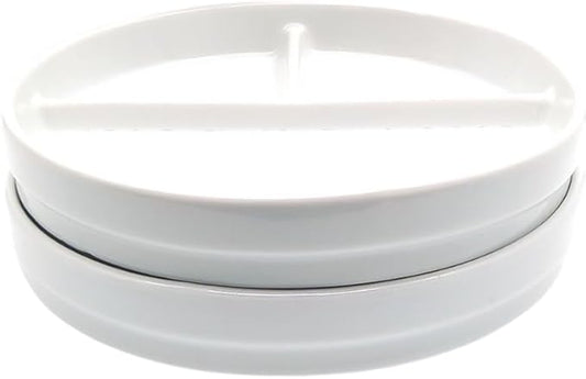 Elk and Friends Kids 7.8” Porcelain White Plates | Divided Plates | Suitable for Kids/Toddlers | Microwave & Dishwasher Safe | Non Slip | Snack Dishes | 2 Pack