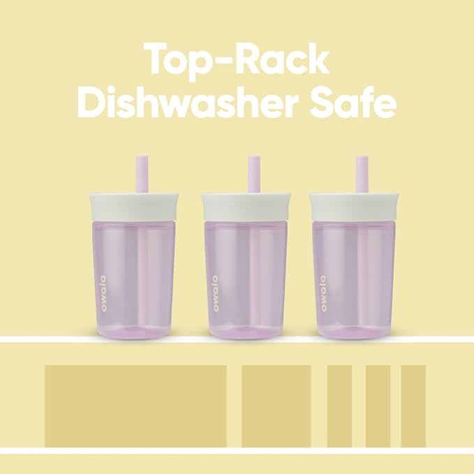 Owala Kids BPA-Free Plastic Tumbler with Spill Resistant Flexible Straw, Easy to Clean, Kids Water Bottle, Great for Travel, Dishwasher Safe, 15 Oz, Mint and Pink, (Unicorn)