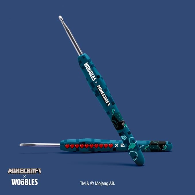 The Woobles Minecraft Crochet Kit – Beginner Crochet Kit for Adults & Kids, Easy Knitting Kit with Woobles Yarn, DIY Crafts, Crochet Animals, Minecraft Toys, Gift for Gamers & Crafters (Warden)