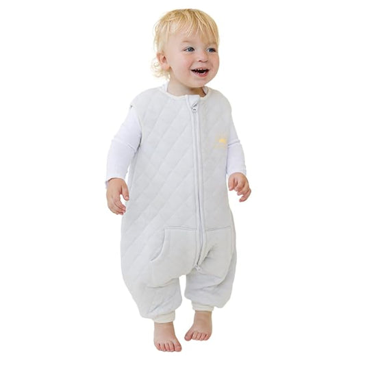 Tealbee Dreamsuit: Toddler Sleep Sack with Feet 2T 3T - 1.2 TOG All Season Baby Wearable Blanket for Walkers - Rayon made from Bamboo, Organic Cotton Sleep Bag - Sunshine