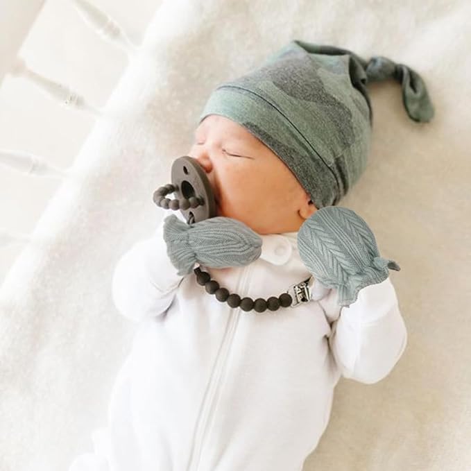 BQUBO Newborn Infant Toddler Mittens No Scratch Cotton Elastic Wrist Gloves Hypoallergenic for 0-6 Months Baby Boys Girls