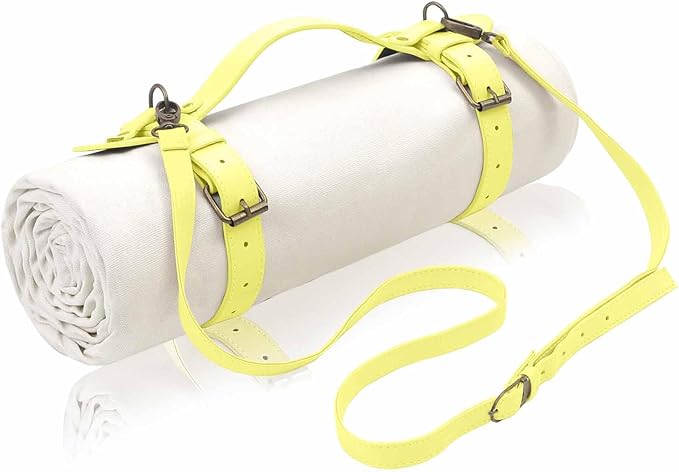 4’9” x 6’3” White Lightweight Water-Resistant Canvas Mat – Picnic, Outdoor, Beach, Park, Camping, Toy Mat