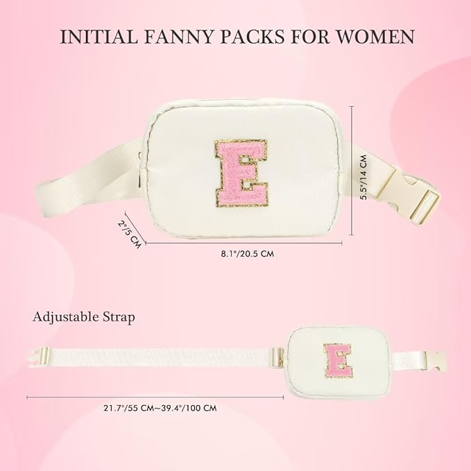 YOOLIFE Graduation Gifts - Graduation Gifts for Teen Girls Her Daughter Sister, White Initial Crossbody Bag Belt Bag for Girls G
