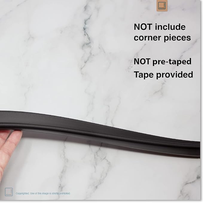 Roving Cove Slim-Fit Edge Protector for Baby Proofing (9ft Small Edge Only), Soft Rubber Foam, Furniture Edge Bumper Guard, Desk Edge Cushion, 3M Adhesive, Onyx Black