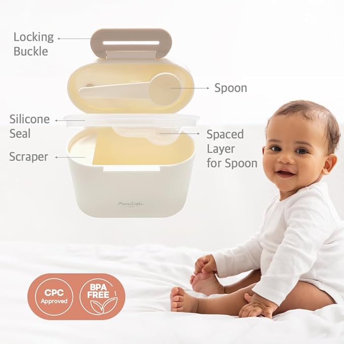 MomnLittle Baby Formula Dispenser Container 8.8oz 6.1oz Portable Formula Dispenser Container with Scoop and Carry Handle for Travel Outdoor Activities for Baby Infant